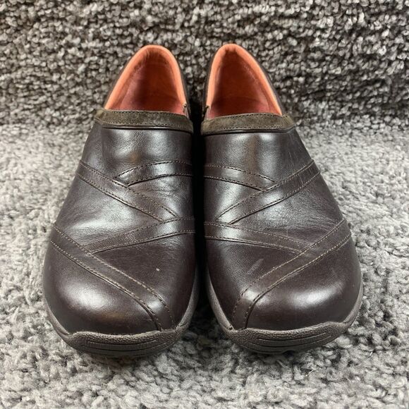 Merrell Primo Patch Bug Brown Leather Shoes Women's US 8.5 Slip On Clog - Picture 6 of 8